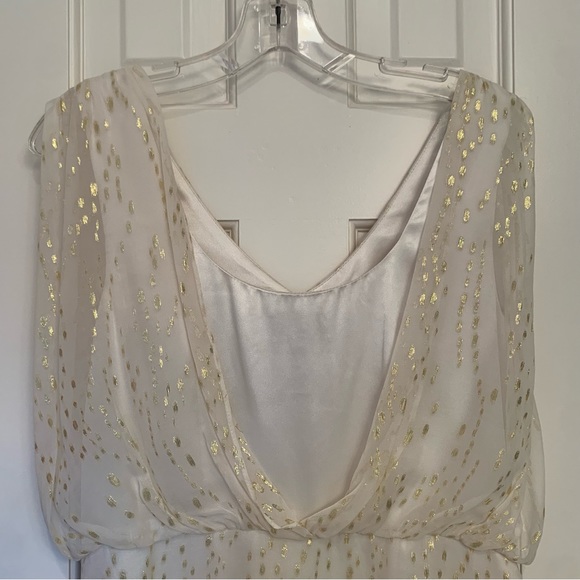 Laundry By Shelli Segal Dresses Laundry By Shelli Segal Gold Metallic Blouson Tier Dress